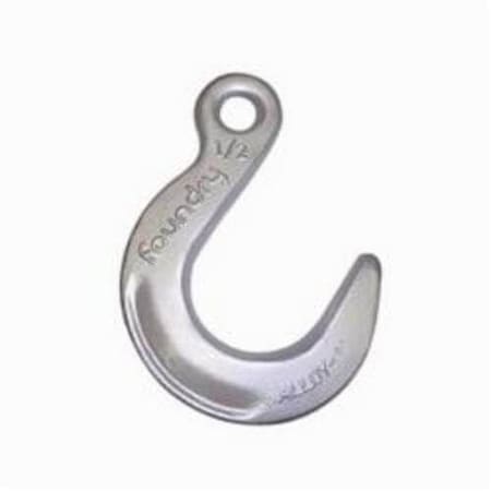 HercAlloy Foundry Hook, 12 In Trade, 15000 Lb Load, 100 Grade, Eye Attachment, Steel Alloy